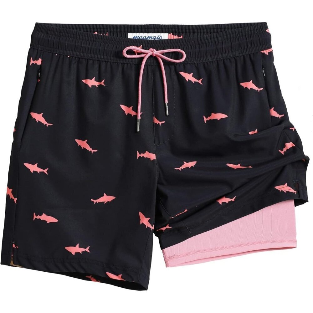 ✨Men's Black Swim Trunks 7 Inch Swim Shorts Swim Suits Board Shorts